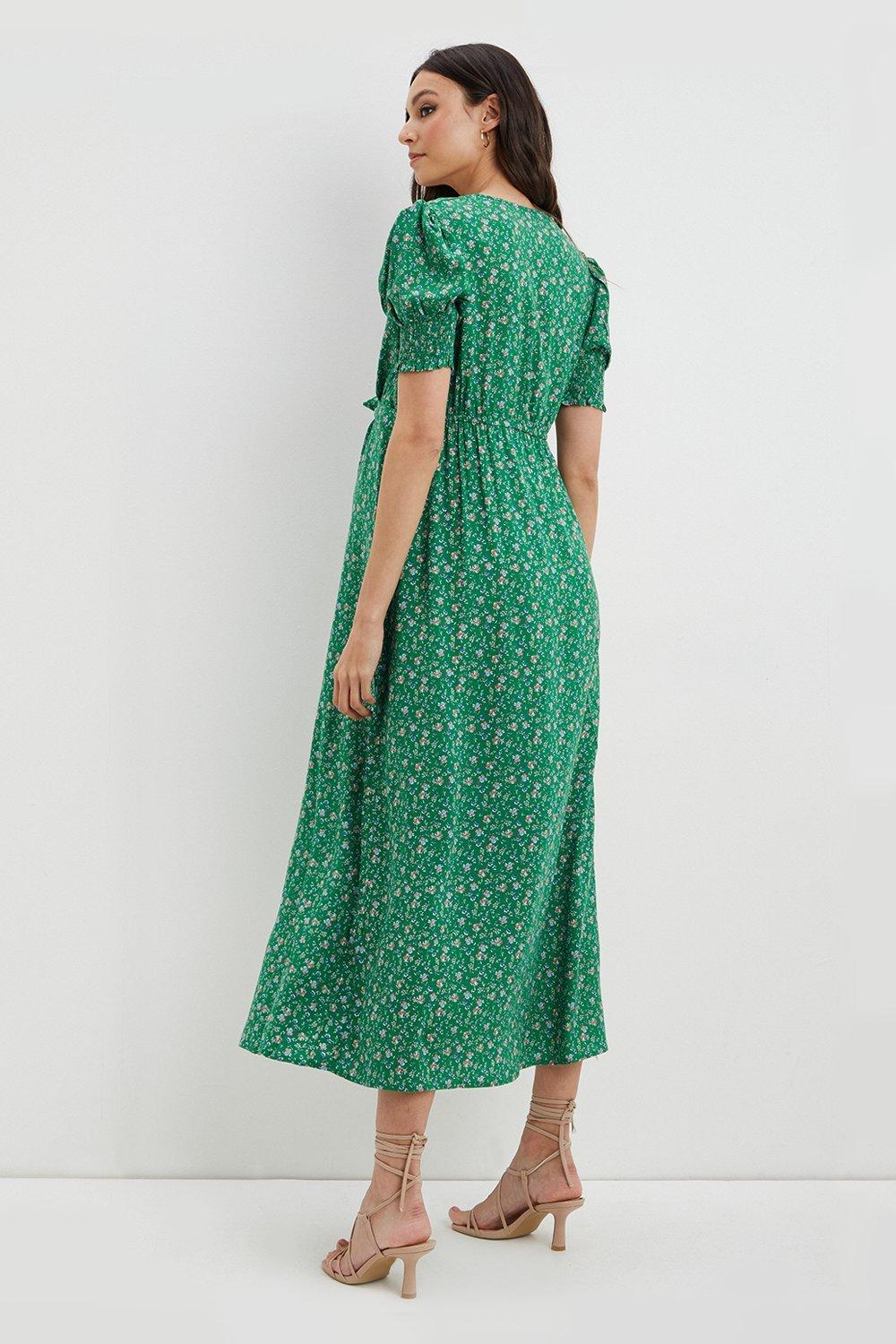 Dorothy perkins 2025 green floral dress